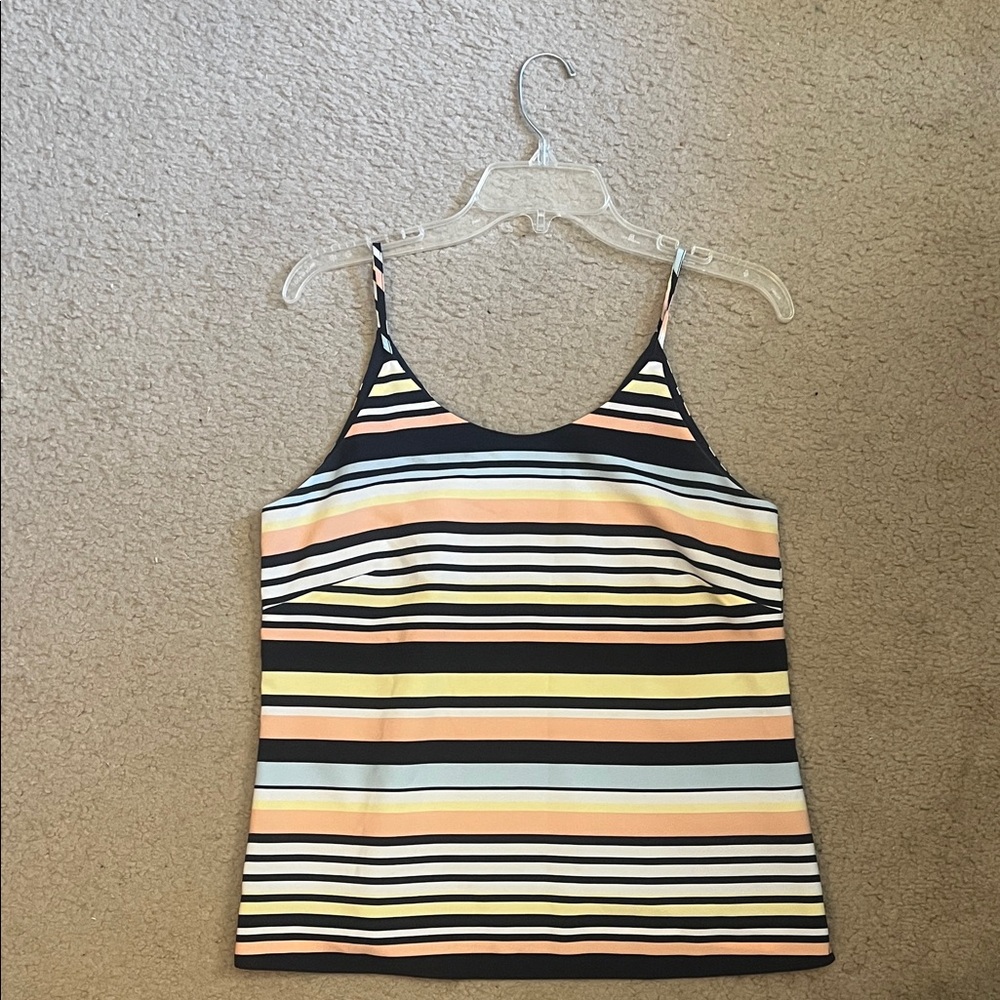 The Limited Striped Spaghetti Strap Camisole in Black, Peach, Cream & Yellow